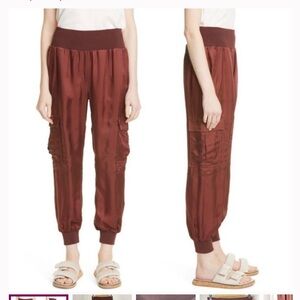 Cinq a sept ‘Giles’ satin cargo in “rust brown”